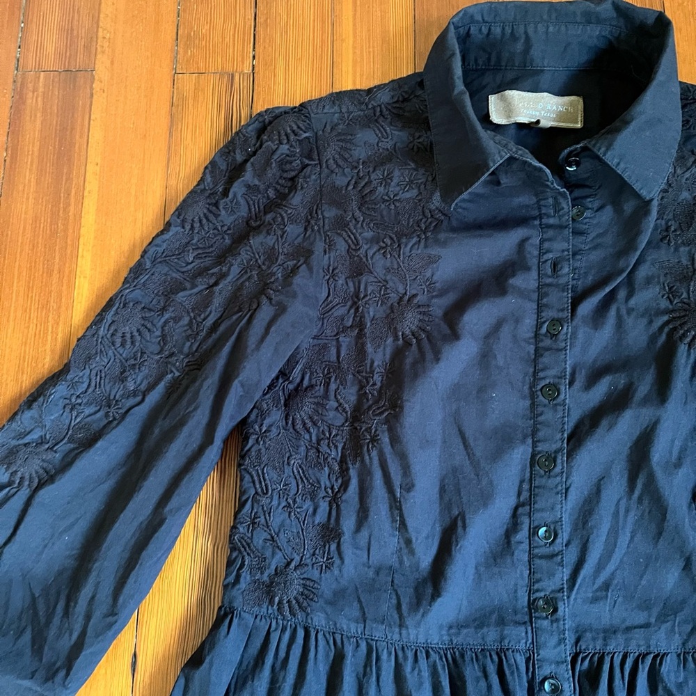 Double D Ranch Black Embroidered Mini Shirt Dress - Picture 3 of 5